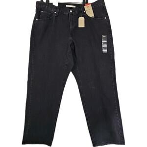 Levi's ~Woman Plus Size 16W~ Black Baggy Cotton Jeans Straight Leg NWT.